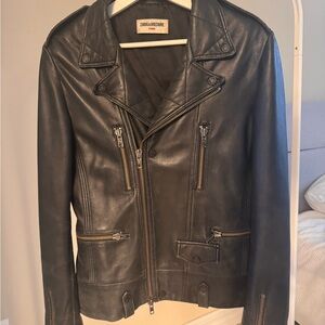 Zadig & Voltaire Dark Leather Biker Jacket